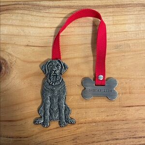 Red Ribbon Pewter Dog Bookmark - Best Friend Bone Tag